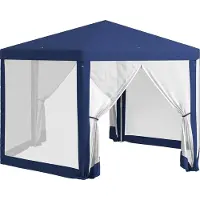 Fortuna Lai Pavillon 4x3m Hexagonal Hydrofuge Stable Pavillon résistant à l'hiver avec moustiquaire Tente de réception Tente de jardin avec 6 panneaux latéraux Pavillon de jardin pour le camping, bleu