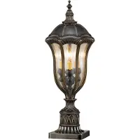 Casa Padrino Lampadaire baroque brun / bronze / or Ø 24,1 x H. 61 cm - Lampadaire extérieur résistant aux intempéries pour terrasse Lampadaire de jardin - éclairage extérieur nostalgique