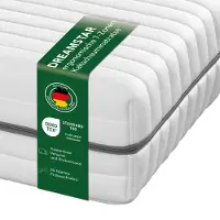 Dreamstar Matelas en mousse froide 7 zones XXL | 90 x 200 cm | 24 cm d'épaisseur | H2 | souple | Argent