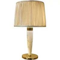 Casa Padrino Lampe de table de luxe Beige / Or / Taupe Ø 50 x H. 55 cm - Lampe de table noble avec marbre Estremoz de haute qualité - Collection Hôtel - Qualité de luxe - Italy