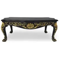 Demotex GmbH Casa Padrino Table basse de luxe baroque noir / or 121 cm - Meubles baroques - Italy