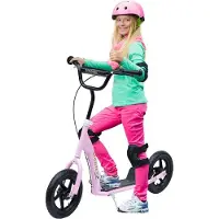Fortuna Trottinette Lai, trottinette pour enfants, avec frein à main, béquille, roues 12 pouces, à partir de 5 ans, acier, rose 120 x 52 x 88 cm