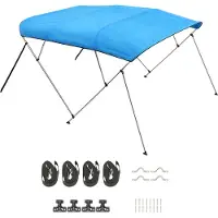 SucceBuy Bimini Top Taud de bateau Protection solaire bleu 4 arcs 216-229 cm