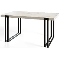 Alpi Möbel Table de salle à manger rectangulaire ROSA, dimensions : 200 x 90 x 77 cm, table de salon, couleur : marbre, avec pieds en métal de couleur noire