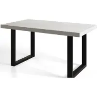 Alpi Möbel AlpiMeble Table de salle à manger industrielle LOFT-U, table extensible, dimensions : 120-220 x 80 x 77 cm, table de salon, couleur : noir, avec pieds en métal de couleur noire