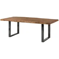 MASSIVMOEBEL24.DE MASSIVMOEBEL24 | Table à manger 180x90 en bois de Sheesham bois naturel pieds en U anthracite brillant FREEFORM 5