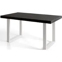 Alpi Möbel Table de salle à manger industrielle LOFT-U, table extensible, dimensions : 160-260 x 90 x 77 cm, table de salon, couleur : noir, avec pieds en métal de couleur blanche