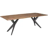 MASSIVMOEBEL24.DE MASSIVMOEBEL24 | Table à manger 140x90 Acacia laqué Bois naturel / Anthracite mat FREEFORM #13
