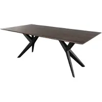 MASSIVMOEBEL24.DE MASSIVMOEBEL24 | Table à manger 160x90 Acacia laqué Gris taupe / Anthracite mat SWISS EDGE #17