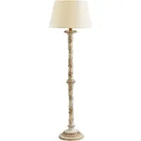 Casa Padrino Lampadaire baroque de luxe Blanc antique / Or antique / Crème Ø 33 x H. 148,5 cm - Lampadaire somptueux de style baroque avec abat-jour rond - Qualité de luxe - Italy