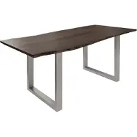 MASSIVMOEBEL24.DE MASSIVMOEBEL24 | Table à manger 140x90 Acacia laqué Gris taupe / Gris mat FREEFORM