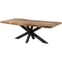 MASSIVMOEBEL24.DE MASSIVMOEBEL24 | Table à manger 200x100 Palissandre sablé Bois naturel / Anthracite mat FREEFORM 5