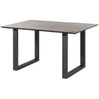 MASSIVMOEBEL24.DE MASSIVMOEBEL24 | Table à manger 160x90 Acacia laqué Brun / Anthracite mat Pieds en U SWISS EDGE