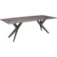 MASSIVMOEBEL24.DE MASSIVMOEBEL24 | Table à manger 200x100 Acacia laqué Gris taupe / Anthracite mat FREEFORM #46