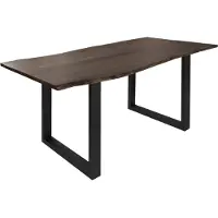 MASSIVMOEBEL24.DE MASSIVMOEBEL24 | Table à manger 140x90 Acacia laqué Gris taupe / Anthracite mat FREEFORM