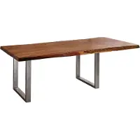 MASSIVMOEBEL24.DE MASSIVMOEBEL24 | Table à manger extensible 180x100 Acacia laqué Noisette FREEFORM #23