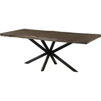 MASSIVMOEBEL24.DE MASSIVMOEBEL24 | Table à Manger en bois de Manguier 220x100x76 gris laqué / pied cenral anthracite matte FREEFORM 5