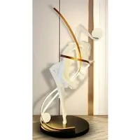 Casa Padrino Lampadaire de luxe Danseuse Blanc / Laiton / Noir H. 179 cm - Lampadaire LED en résine - Lampadaires de luxe - Luminaires de luxe - Meubles de luxe - Ameublement de luxe