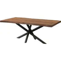 MASSIVMOEBEL24.DE MASSIVMOEBEL24 | Table à Manger en bois de Sheesham 220x100x76 gris teinté / pieds Mikado anthracite matte FREEFORM 5