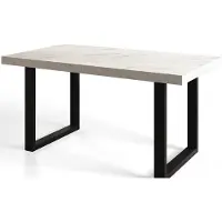 Alpi Möbel Table de Salle à Manger Extensible 160-260x90x77cm, Marbre, Pieds en Métal