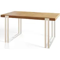 Alpi Möbel Table de salle à manger rectangulaire ROSA, dimensions : 200 x 90 x 77 cm, table de salon, couleur : Lancelot, avec pieds en métal de couleur blanche