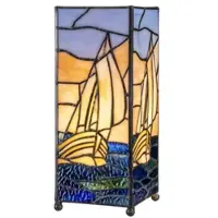 Casa Padrino Luxe Tiffany Lampe de Tabouret Multicolore 11 x 11 x H. 27 cm - Lampe de Table Tiffany - Lampe de Bureau Tiffany - Luminaires Tiffany - Intérieur de Luxe - Luminaires de Luxe