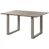 MASSIVMOEBEL24.DE MASSIVMOEBEL24 | Table à manger 160x90 Acacia laqué Bois naturel / Gris mat Pieds en U SWISS EDGE