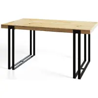 Alpi Möbel Table de salle à manger rectangulaire ROSA, dimensions : 160 x 90 x 77 cm, table de salon, couleur : artisan, avec pieds en métal de couleur noire