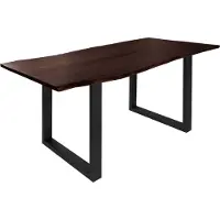 MASSIVMOEBEL24.DE MASSIVMOEBEL24 | Table à manger 200x100 Acacia laqué Brun / Anthracite mat FREEFORM