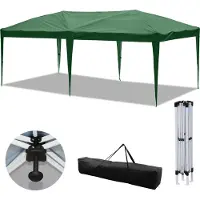 Aopunly Pavillon pliable 3 x 6m Pop Up Pavillon pliable Tente de jardin, protection UV 50+ Pavillons & Tentes de réception ohn côtés Vert