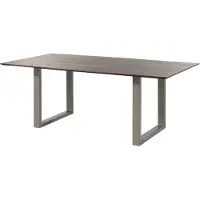 MASSIVMOEBEL24.DE MASSIVMOEBEL24 | Table à manger 180x90 Acacia laqué Bois naturel / Gris mat Pieds en U SWISS EDGE