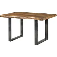 MASSIVMOEBEL24.DE MASSIVMOEBEL24 | Table à manger 140x90 en bois de manguier laqué naturel pieds en U anthracite brillant FREEFORM 5