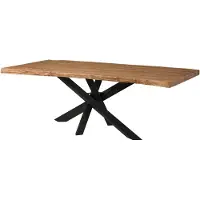 MASSIVMOEBEL24.DE MASSIVMOEBEL24 | Table à manger 180x90x79 en bois de Sheesham teinté naturel / pieds Mikado anthracite mat FREEFORM 5