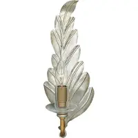 Casa Padrino Luxus Barock Wandleuchte Antik Silber 16 x 16 x H. 40 cm - Lampe murale élégante en métal en forme de feuille - Luminaires baroques