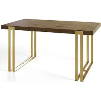 Alpi Möbel Table de salle à manger rectangulaire ROSA, dimensions : 200 x 90 x 77 cm, table de salon couleur : LEFKAS, avec pieds en métal de couleur or