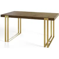 Alpi Möbel Table de salle à manger rectangulaire ROSA, table extensible, dimensions : 160-260 x 90 x 77 cm, table de salon, couleur : LEFKAS, avec pieds en métal de couleur dorée