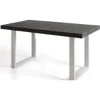 Alpi Möbel Table de salle à manger industrielle LOFT-U, table extensible, dimensions : 180-280 x 90 x 77 cm, table de salon, couleur : gris foncé, avec pieds en métal de couleur blanche