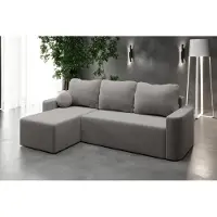 AX Living Canapé 3 places moderne avec fonction sommeil Whimple 240 cm en gris clair