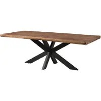 MASSIVMOEBEL24.DE MASSIVMOEBEL24 | FREEFORM 5 Table de salle à manger en sheesham - décapé / gris - pieds en X anthracite mat 200x100