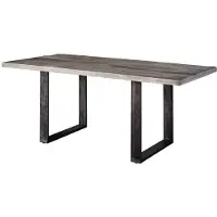 MASSIVMOEBEL24.DE MASSIVMOEBEL24 | Table à manger 170x90 Manguier laqué Gris HEAVY INDUSTRY #100