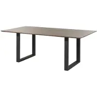 MASSIVMOEBEL24.DE MASSIVMOEBEL24 | Table à manger 180x90 Acacia laqué Gris taupe / Anthracite mat Pieds en U SWISS EDGE
