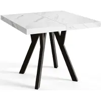 Alpi Möbel AlpiMeble Table a Manger Extensible - Table Carrée Extensible - Table de Salle à Manger Moderne - Plateau Stratifié 36 mm - Pieds en Hêtre - Mesures de 120 cm à 220 cm - MARMUR - Collection Rico