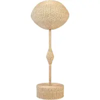 Casa Padrino Luxe Lampadaire design naturel Ø 70 x H. 177 cm - Lampadaire rond en rotin - Lampadaire de salon - Luminaires de luxe - Lampadaires de luxe