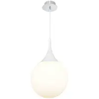 Casa Padrino Suspension LED argent / blanc Ø 30 x H. 150 cm - Lampe à suspension avec abat-jour en verre dépoli