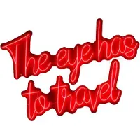 Casa Padrino Luxury LED Illuminated Sign The Eye Has To Travel Red Neon 115 x 2 x H. 90 cm - Enseigne déco LED - Déco murale de luxe