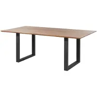 MASSIVMOEBEL24.DE MASSIVMOEBEL24 | Table à manger 180x90 Acacia laqué Bois naturel / Anthracite mat Pieds en U SWISS EDGE