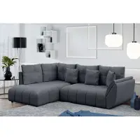 AX Living Canapé avec fonction lit Corleone canapé d'angle gris 268 cm