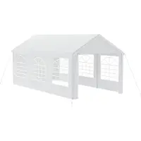 JOIEYOU Pavillon Tente de réception 3x6 m avec parois latérales amovibles étanche stable résistant à l'hiver protection solaire Pavillon de jardin Tente de réception Tente de jardin, blanc