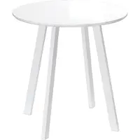 UnboxG Table à manger, table de cuisine ronde, table d'appoint, table de salle à manger, pieds biseautés, blanche, 72 x 72 x 75 cm