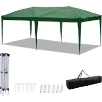 Aopunly Pavillon pliable & Tentes de fête 3x6m, Chapiteau de jardin pour jardin terrasse fête, étanche à l'eau ohn côtés vert